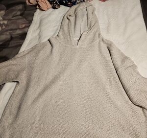 Cozy Cream Knit Hooded Pullover Sweater